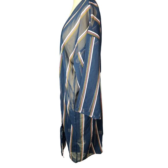 Guess Blue Striped Coverup Beach Pool Duster One Size - Picture 3 of 3